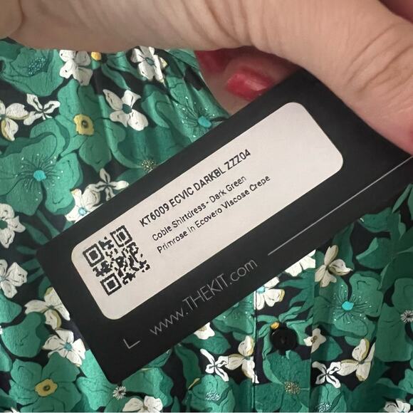 The Kit. Cobie Midi Shirtdress in Green Primrose - Picture 7 of 11